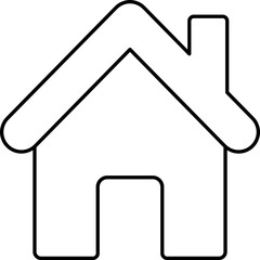 Black Thin Line Art Home Icon Or Symbol.