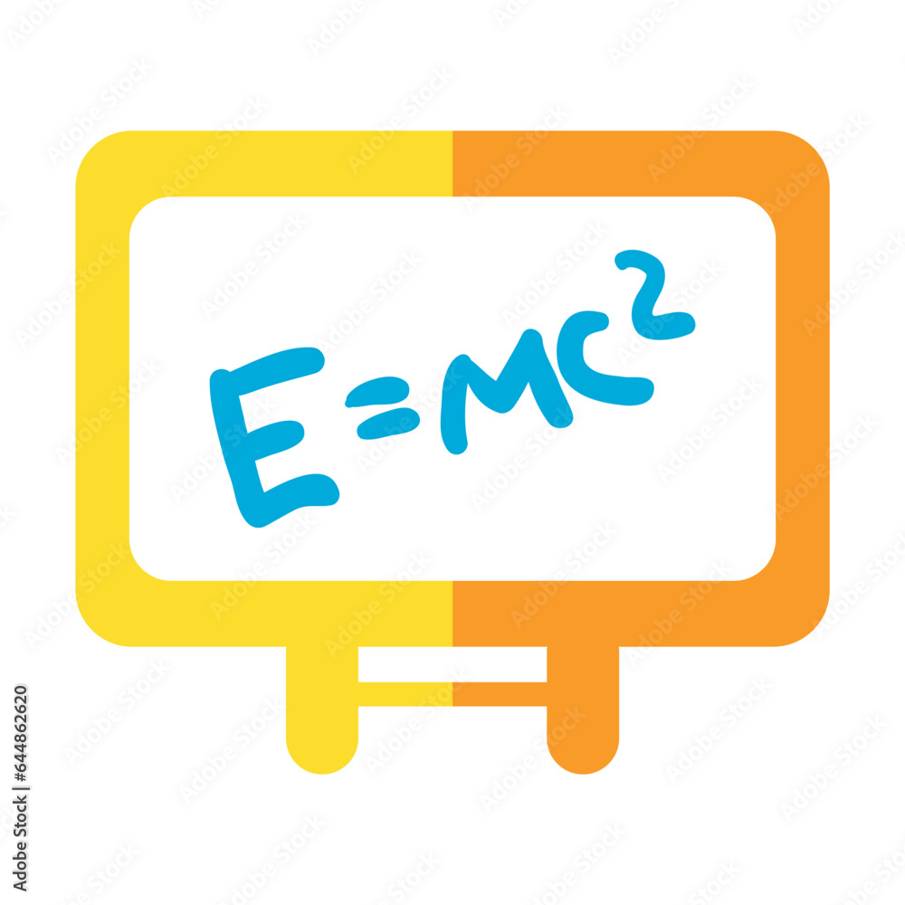 Aufkleber physical formula vector. formula written on blackboard in physics class. multicolored flat vector ic