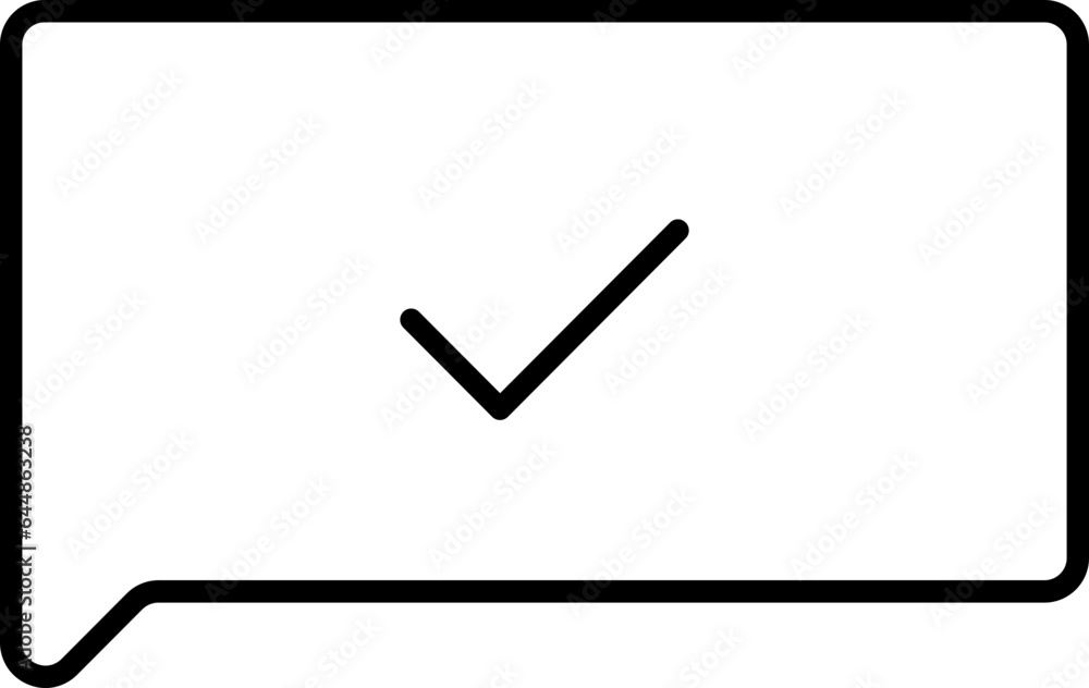 Poster check message icon in linear style.