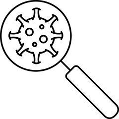 Obraz premium Searching Virus Icon Or Symbol In Black Outline.