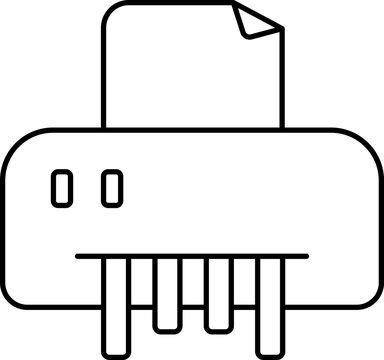 recommend clip art: Paper Shredder Machine Icon In Line Art.
