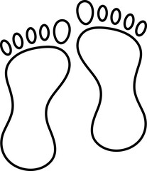 Footprint Icon (Saptapadi)Icon In Black Outline.