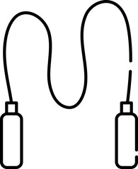 Black Outline Illustration Of Skipping Rope Icon.