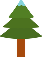 Fototapeta premium Snow On Christmas Tree Icon In Green And Blue Color.