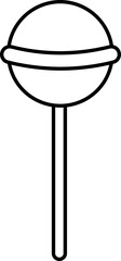 Black Linear Style Lollipop Icon Or Symbol.