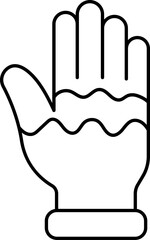 Wavy Print Gloves Icon In Black Outline.