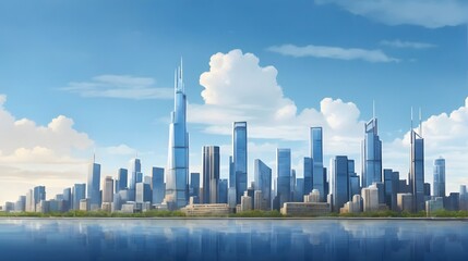 Captivating City Skyline Background Majestic Urban Skyline Backdrop Cityscape Silhouette Stunning Skyline Landscape City Horizon Panorama Mesmerizing City View AI Generative