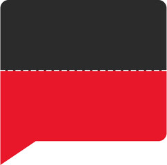 Red And Black Speech Bubble Icon In Flat Style.