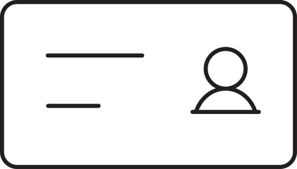 Isolated Visiting Card Icon In Black Linear Art.