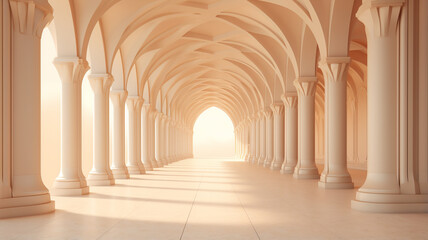 Obraz premium empty marble corridor with columns