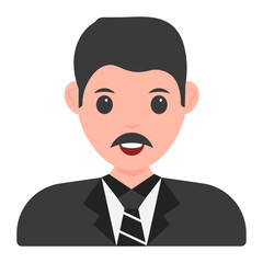 Businessman Or Manager Character On White Background.