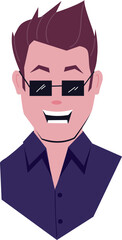 Cheerful Young Man Wearing Goggles Illustration.