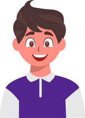 Cheerful Young Boy Character In Doodle Art Illustration.