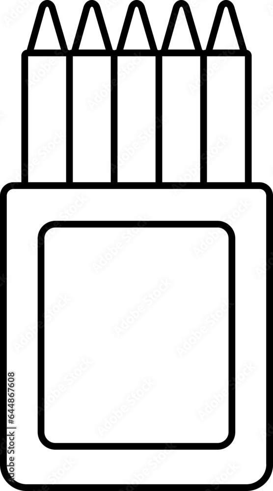 Poster open crayon color box linear icon.