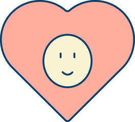 Isolated Baby Inside Heart Icon In Peach And Yellow Color.