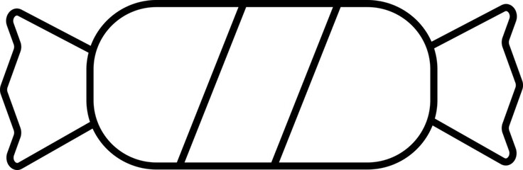 Black Thin Line Art Of Toffee (Candy) Icon.