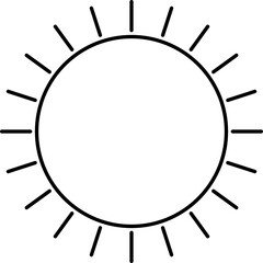 Black Linear Style Sun Icon Or Symbol.