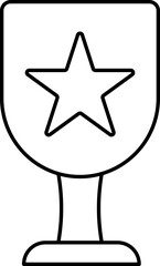 Illustration Of Star Trophy Cup Thin Linear Icon.