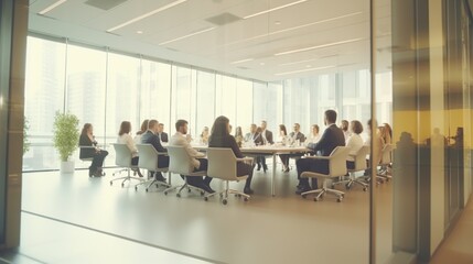 Fototapeta na wymiar Business people meeting in modern office building conference room.