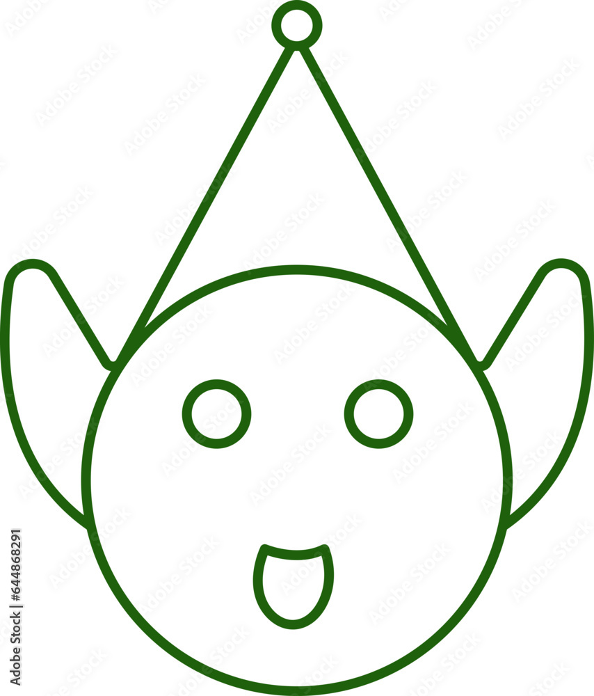 Poster clown vector sketch icon in flat style.