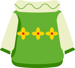 Illustration Of Beautiful Flower Symbol In Sweater Icon.