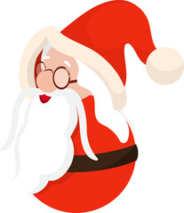 Cute Santa Claus Wearing Eyeglasses.