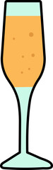 Vector Illustration Of Wine Glass Icon In Flat Style.
