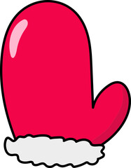 Isolated Woolen Gloves Icon In Red And White Color.