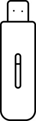 Isolated Flash Drive Icon In Black Outline.