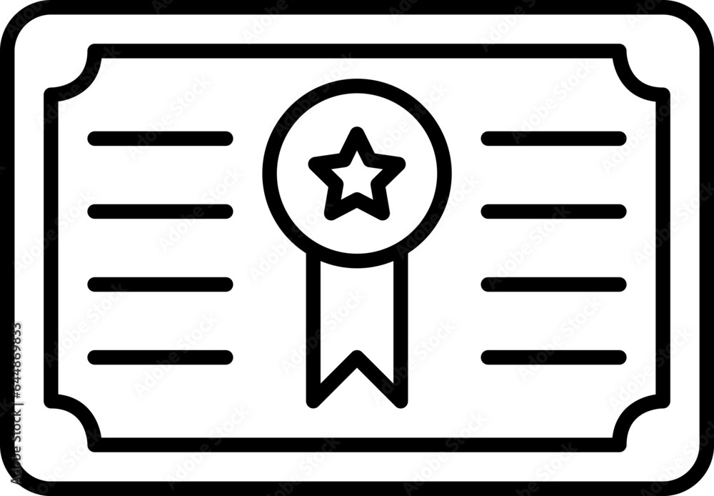 Poster linear style certificate icon.