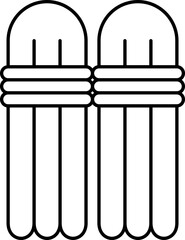 Isolated Cricket Pads Icon In Black Line Art.
