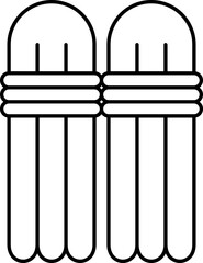 Isolated Cricket Pads Icon In Black Line Art.