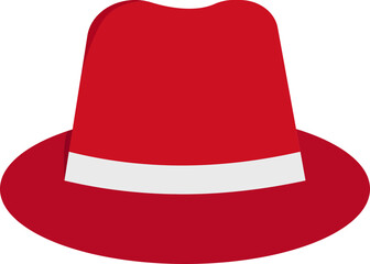 Isolated Red Umpire Hat Icon In Flat Style.