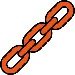 Flat Illustration Of Link Icon In Orange Color.
