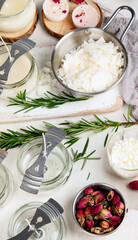 Set for crafting candle, hobby concept.