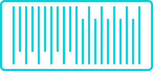 Turquoise Lineal Style Barcode Icon Or Symbol.