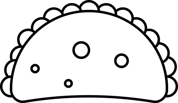 recommend clip art: Illustration Of Empanada Icon In Line Art.