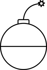 Burning Bomb Icon In Linear Style.