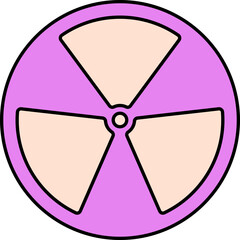 Flat Style Radiation Icon In Pink And Peach Color.