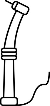 black dental drill tool outline clip art preview