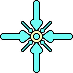 Obraz premium Turquoise Meet Point Place Icon In Flat Style.