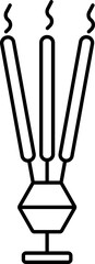 Illustration Of Burning Incense Stick Stand Icon.