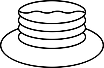 Isolated Pancake Icon In Line Art.