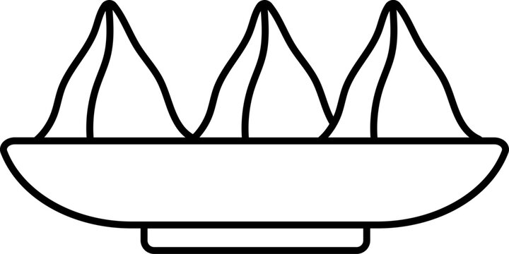 recommend clip art: Isolated Samosa Vector Icon In Line Art.