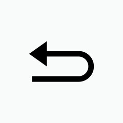 Back Arrow Icon.  Recondition Symbol.