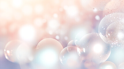 Abstract background Soft bokeh, pink bubbles pastel background.