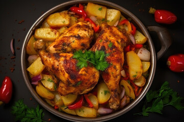 Savory Chicken Dish with Onions and Potatoes