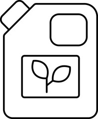 Leaf Print Jerrycan Black Outline Icon.