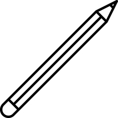 Isolated Pencil Icon In Black Outline.