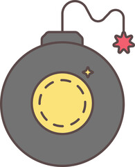 Financial Crisis Bomb Icon In Gray And Yellow Color.